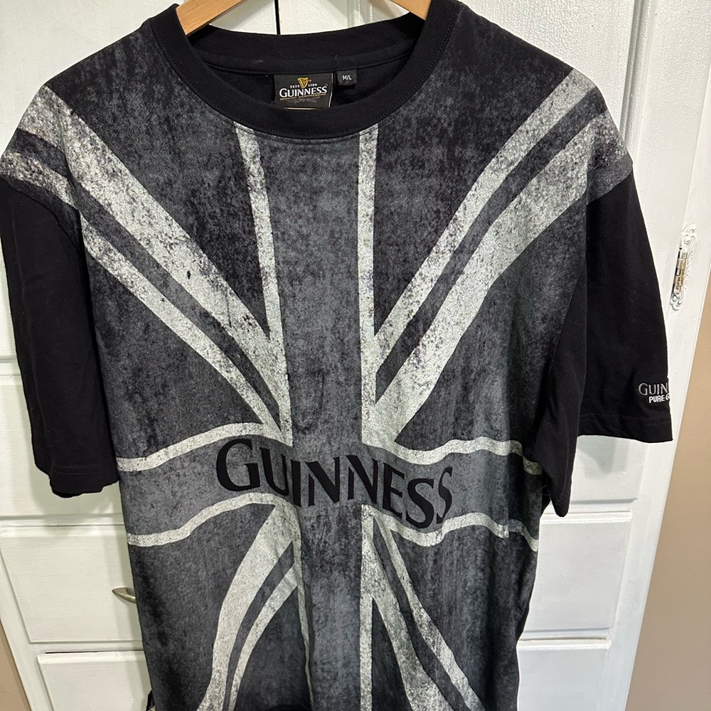 Guinness Union Jack Black and Gray T-Shirt